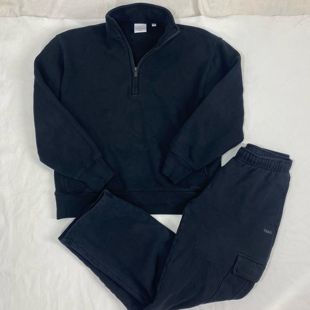 Aritzia Cozyfleece Sweatfleece Matching Black Set